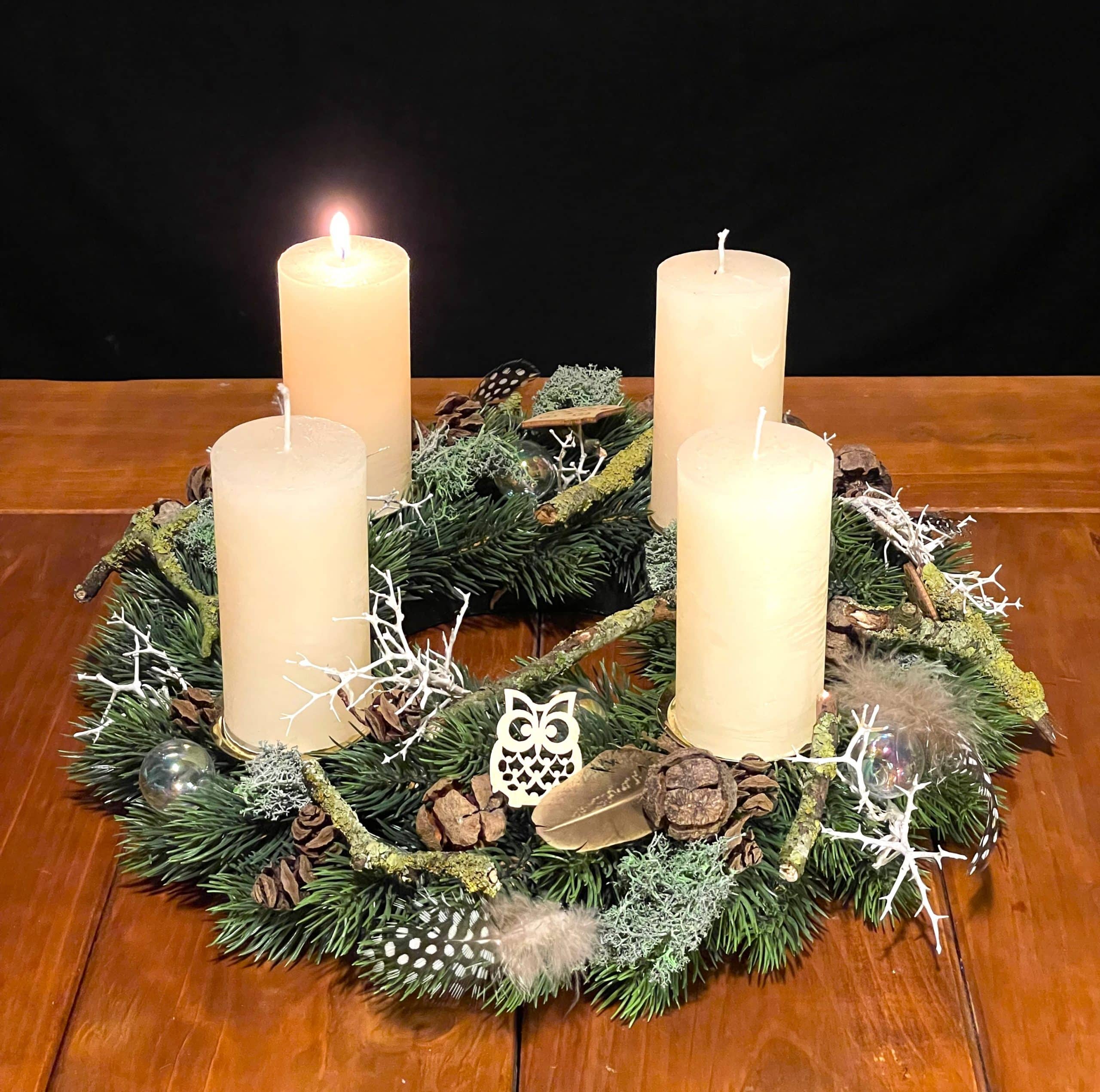 eule1 adventskranz bild