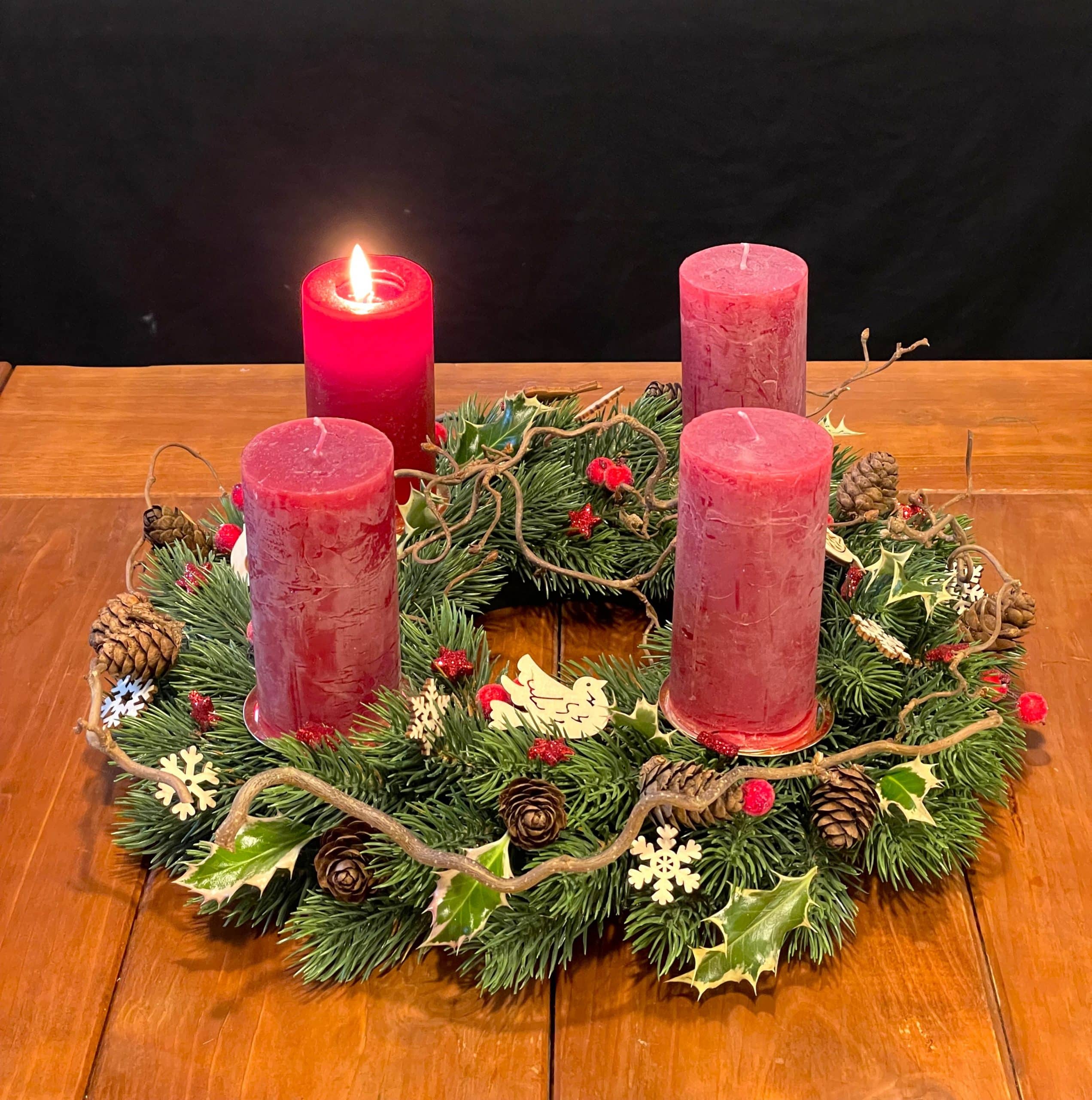 rotkehlchen1 adventskranz bild